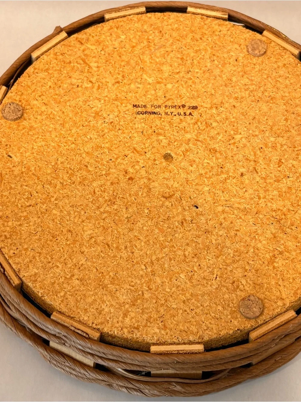 Vintage Pyrex Baker In A Basket 9.5